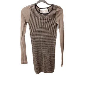 Free People Intimately Striped Bodycon Bandage Dress in Cream/Black MEDIUM/LARGE